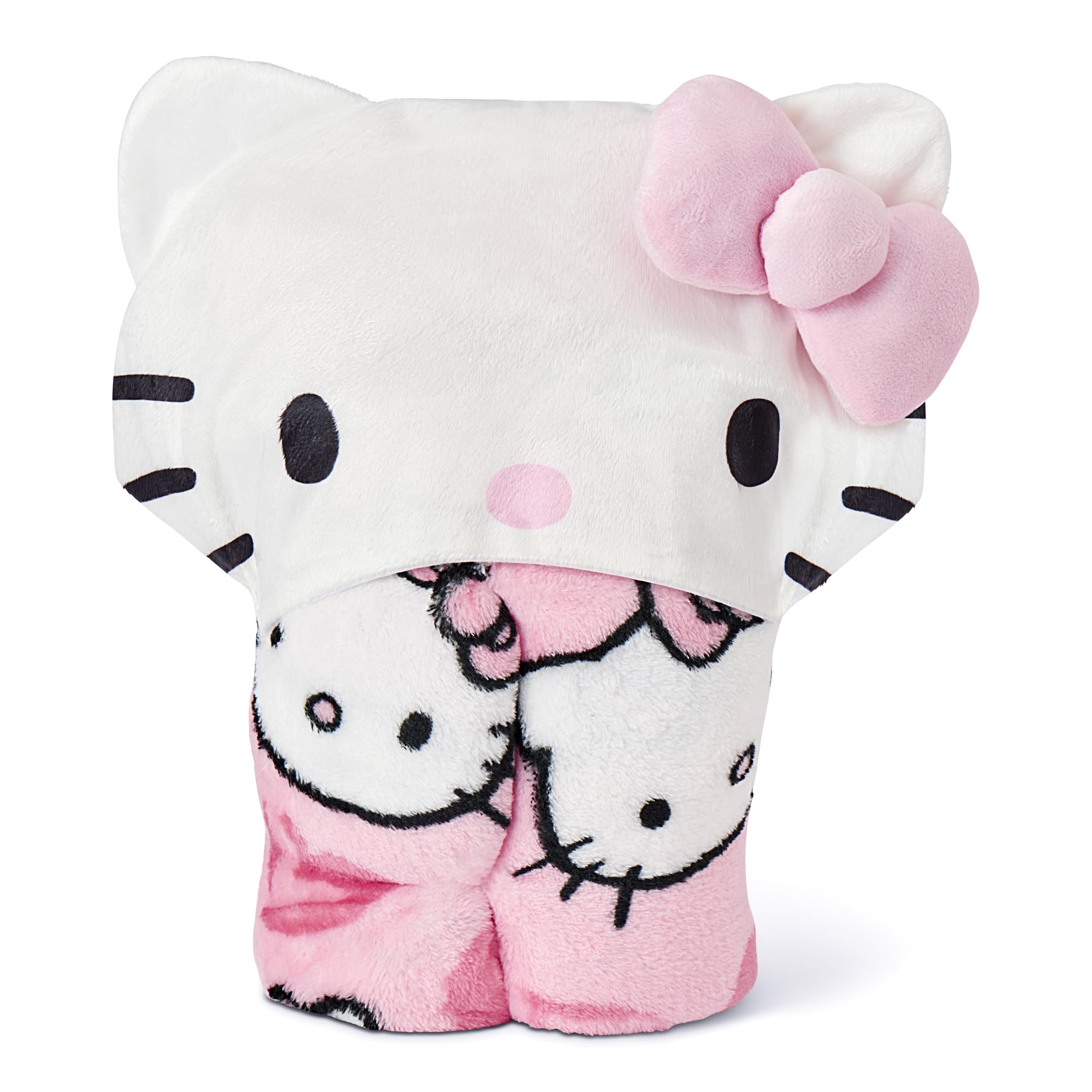 Northwest Hello Kitty lifestyle on couch showing wearable blanket comfort during lounging