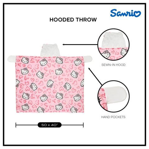 Northwest Hello Kitty size comparison with book showing 40x50 inches travel convenience