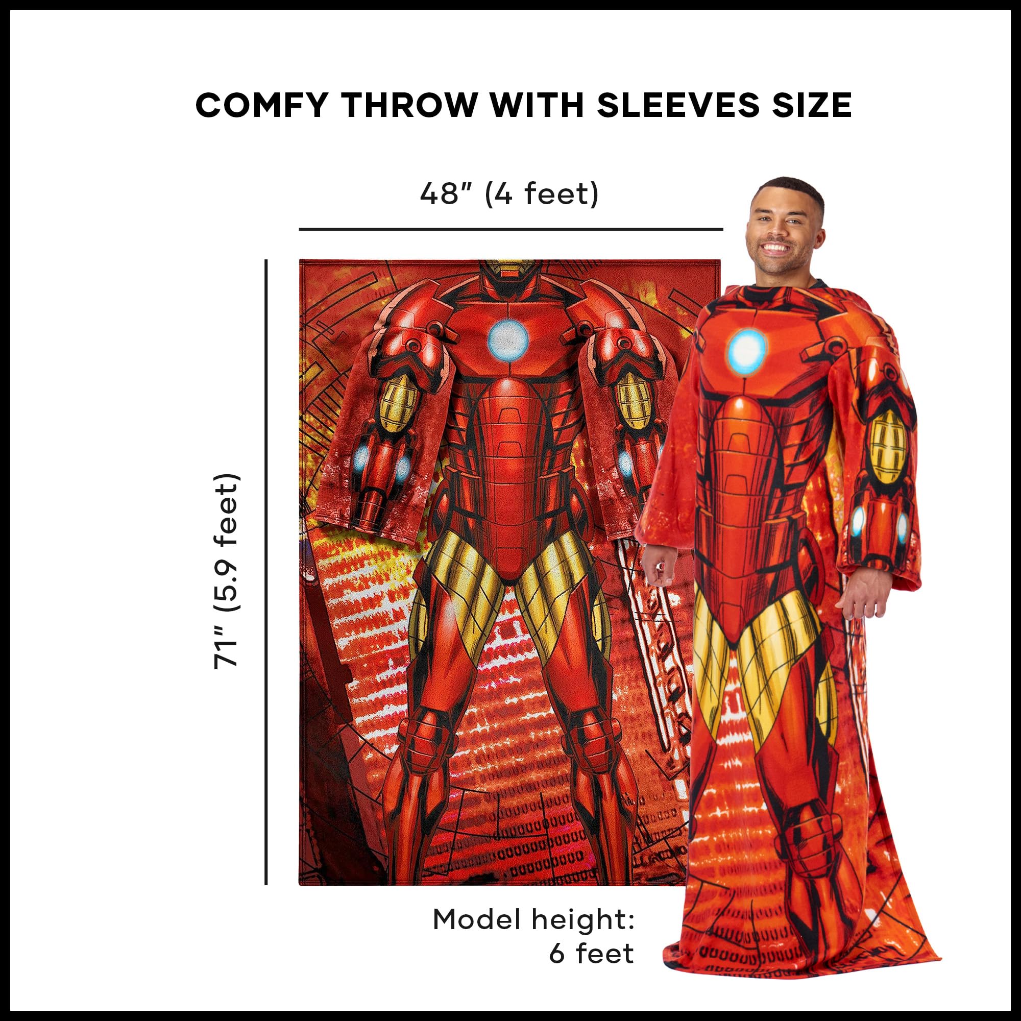 Northwest Iron Man back pattern detail highlighting vibrant licensed artwork