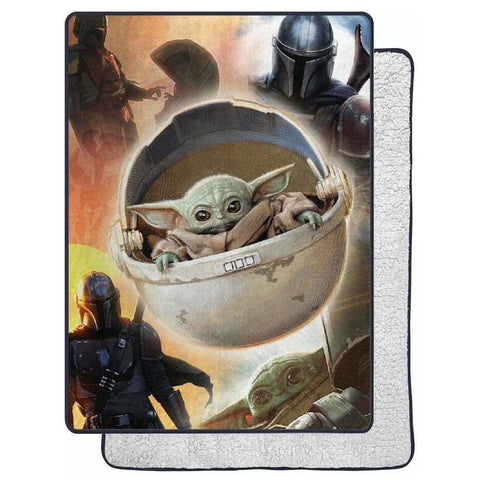 Northwest Mandalorian size scale on bed showing full 60x80 coverage for adults