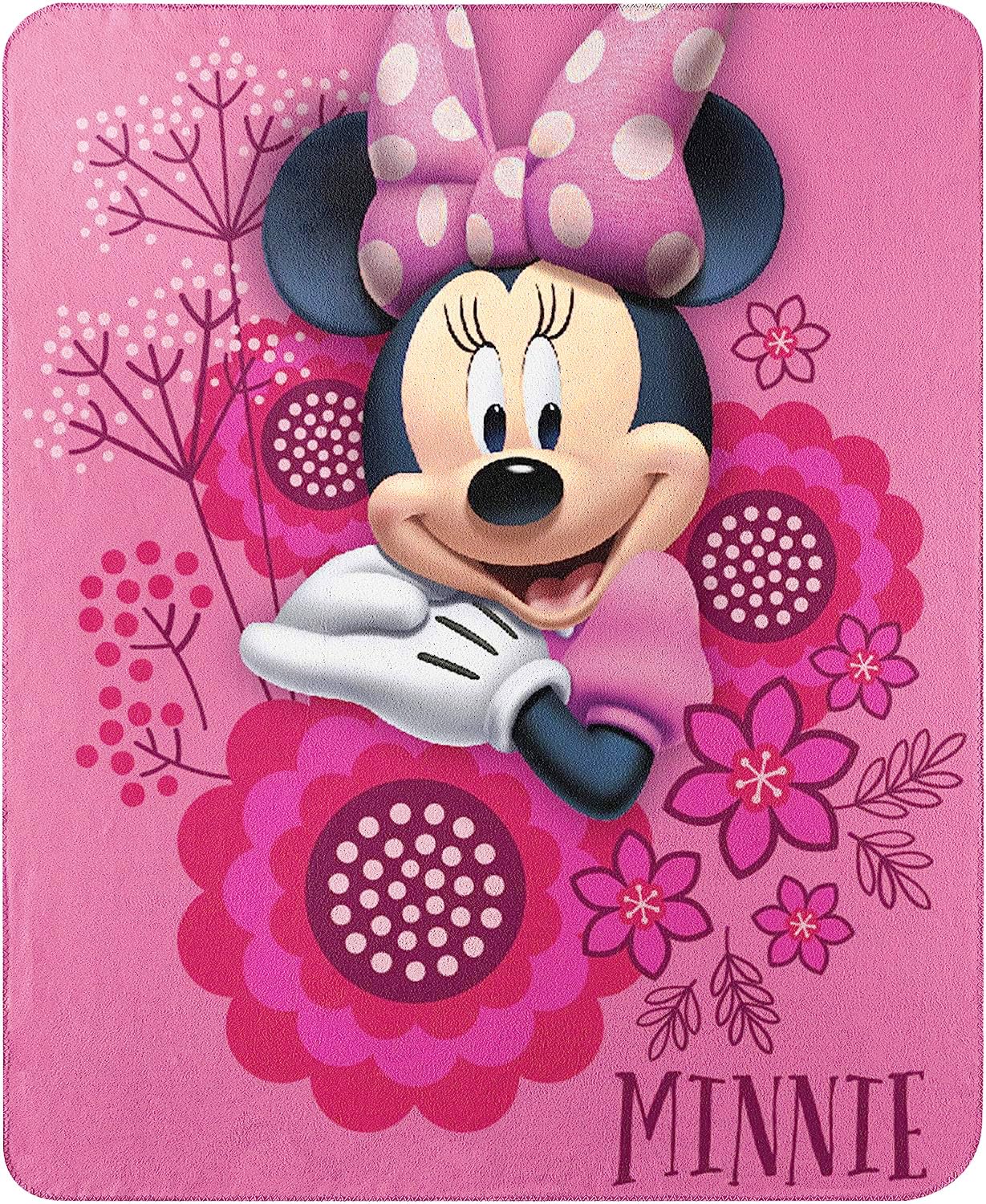 Northwest Minnie Mouse throw front view showing full design and vibrant colors