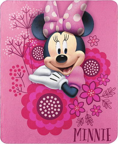 Northwest Minnie Mouse throw front view showing full design and vibrant colors