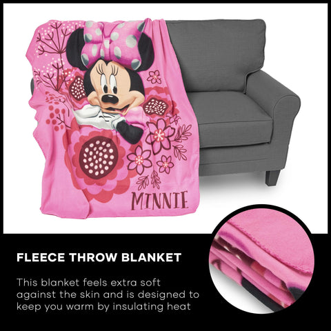 Northwest Minnie Mouse print detail focusing on Minnie face and lively artwork