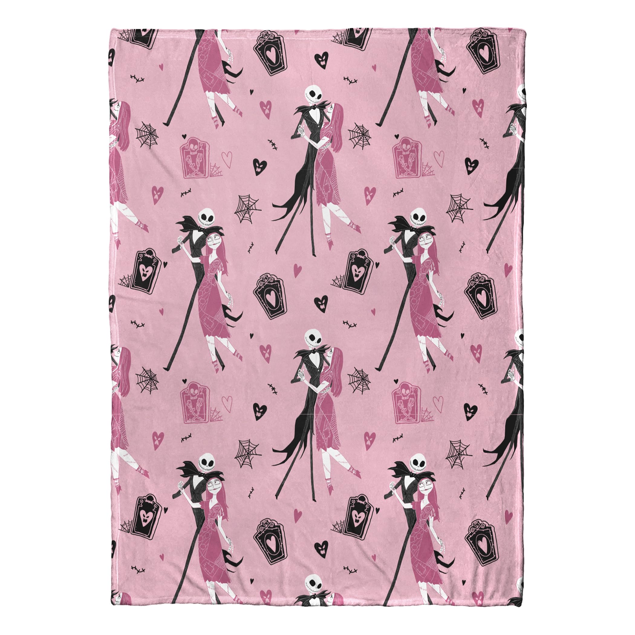 Northwest Misfit Tango throw front view showing Jack and Sally design and cozy appeal
