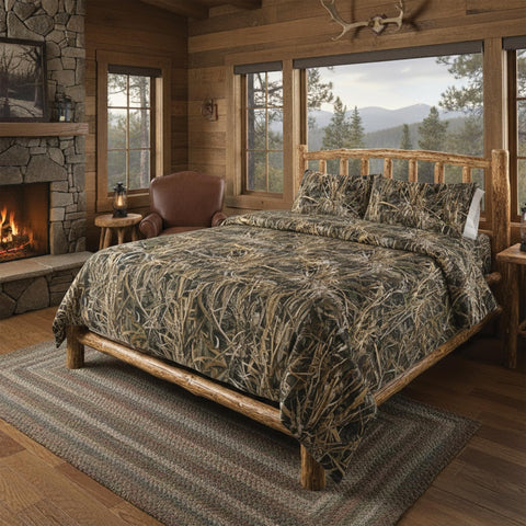 Northwest Realtree full bed front view showing complete five-piece camo set and cohesive styling benefit