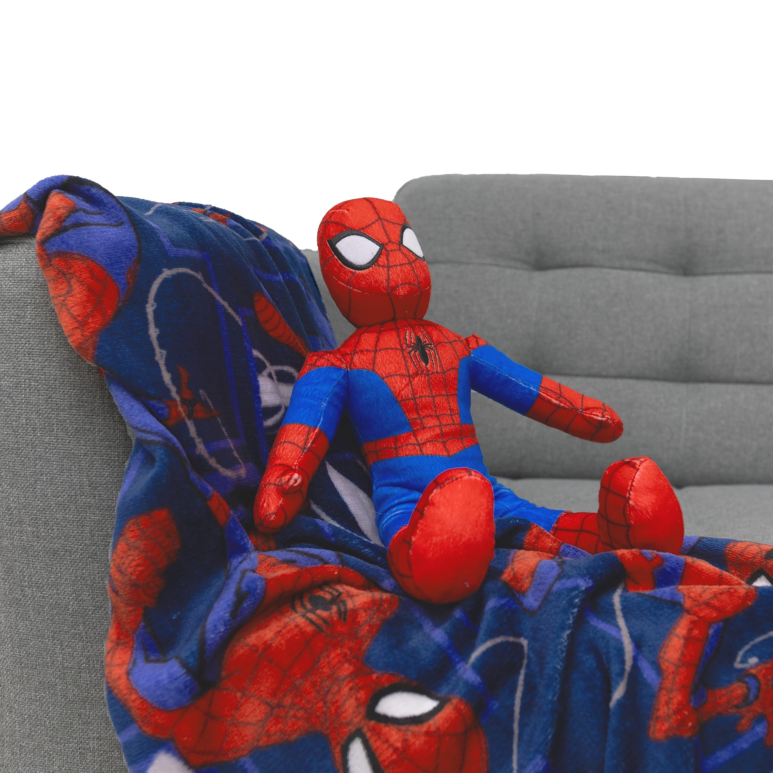 Northwest Spider-Man set in use with child on couch providing cozy warmth