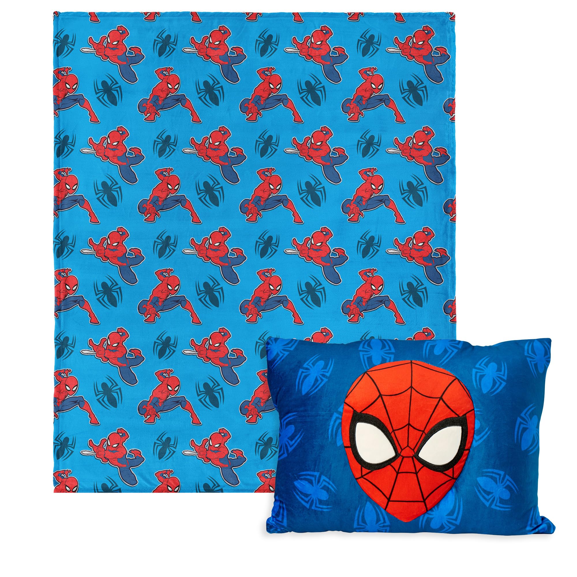 Northwest Spider-Man throw front view showing bold Spider-Man graphics and comfort