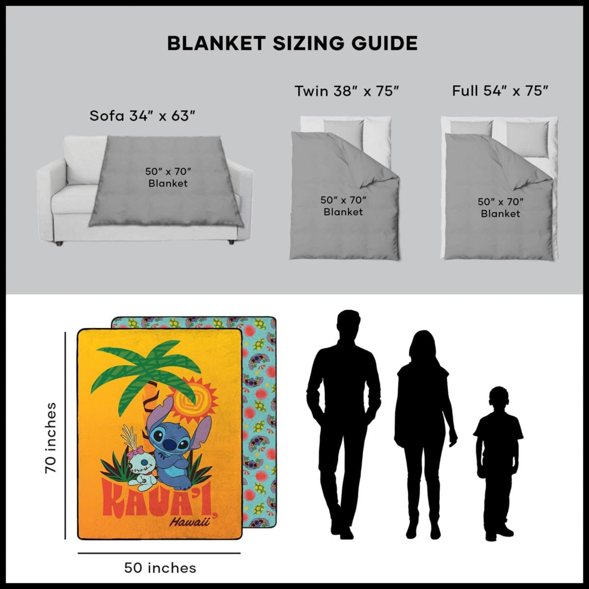 Northwest Stitch throw folded with ruler for scale showing travel-friendly size