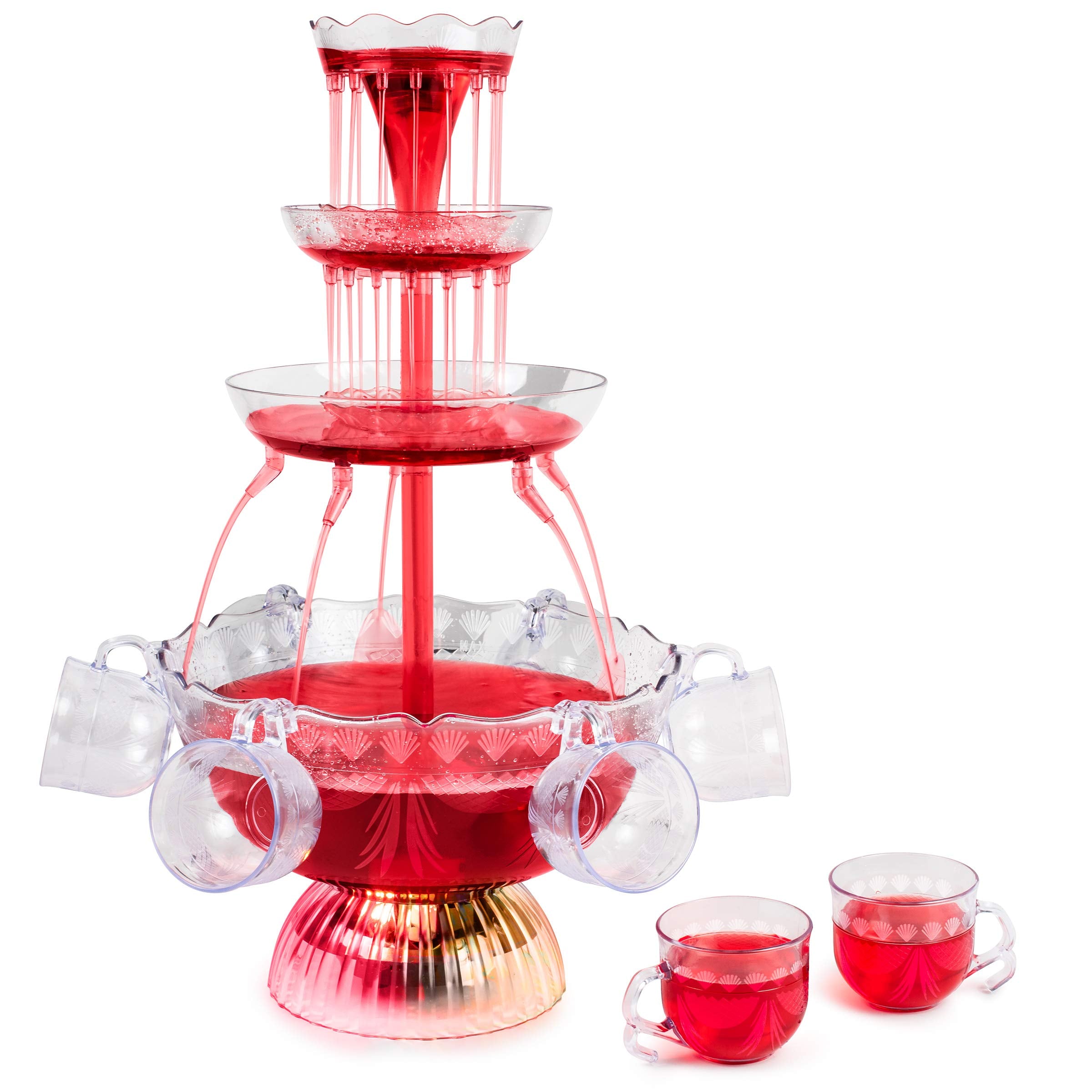 Nostalgia front view showing 3-tier fountain and overall design for easy serving