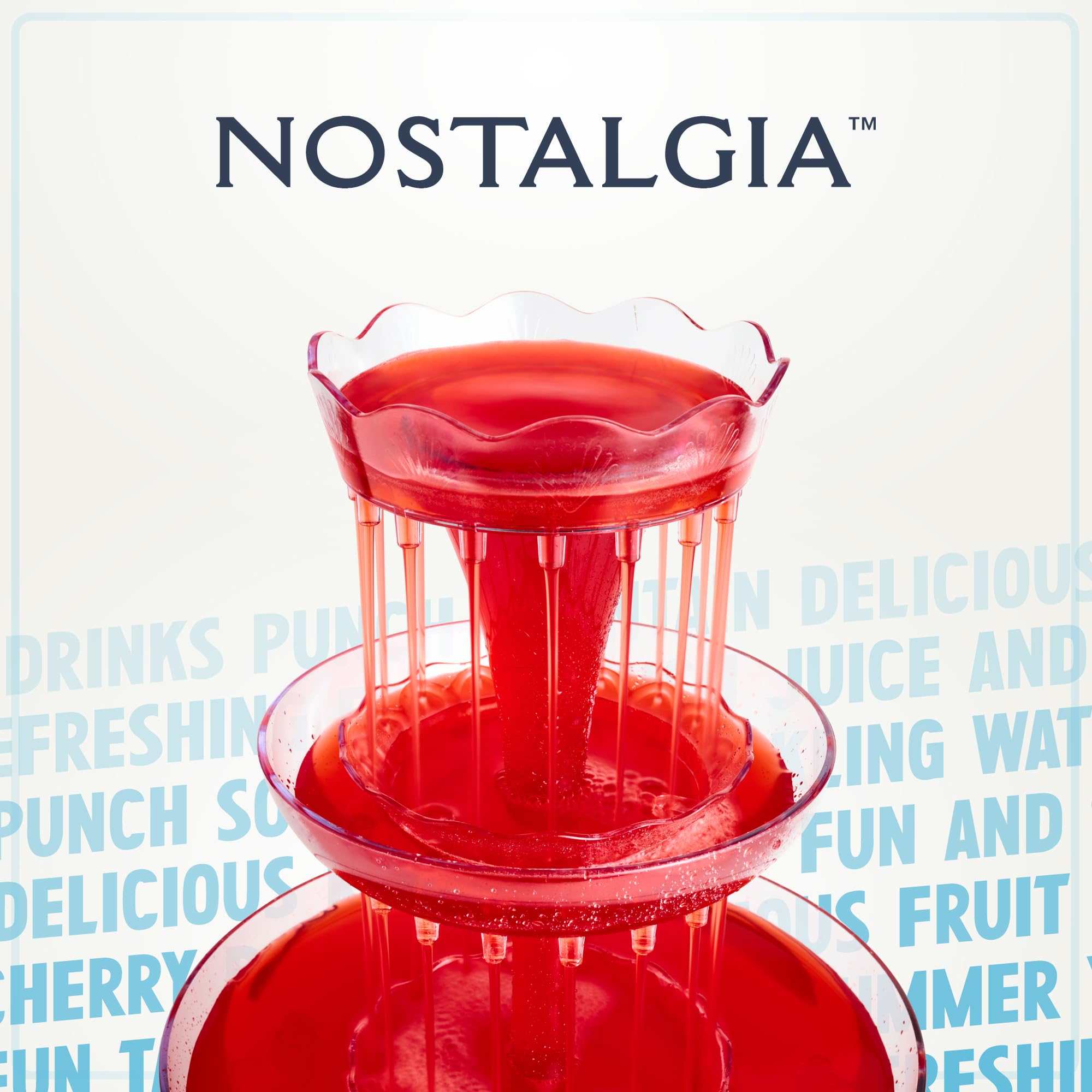 Nostalgia size comparison next to a drinking glass to show 1.5-gallon capacity