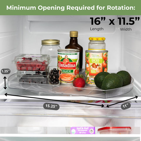 NOSTALGIQ rotating action inside fridge demonstrating easy access to condiments