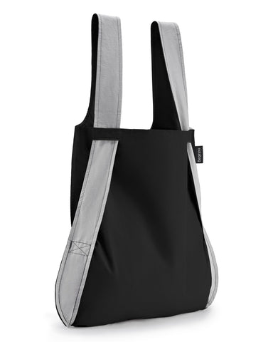 Notabag front view grey/black showing convertible design and clean shape - Notabag benefit: versatile carry
