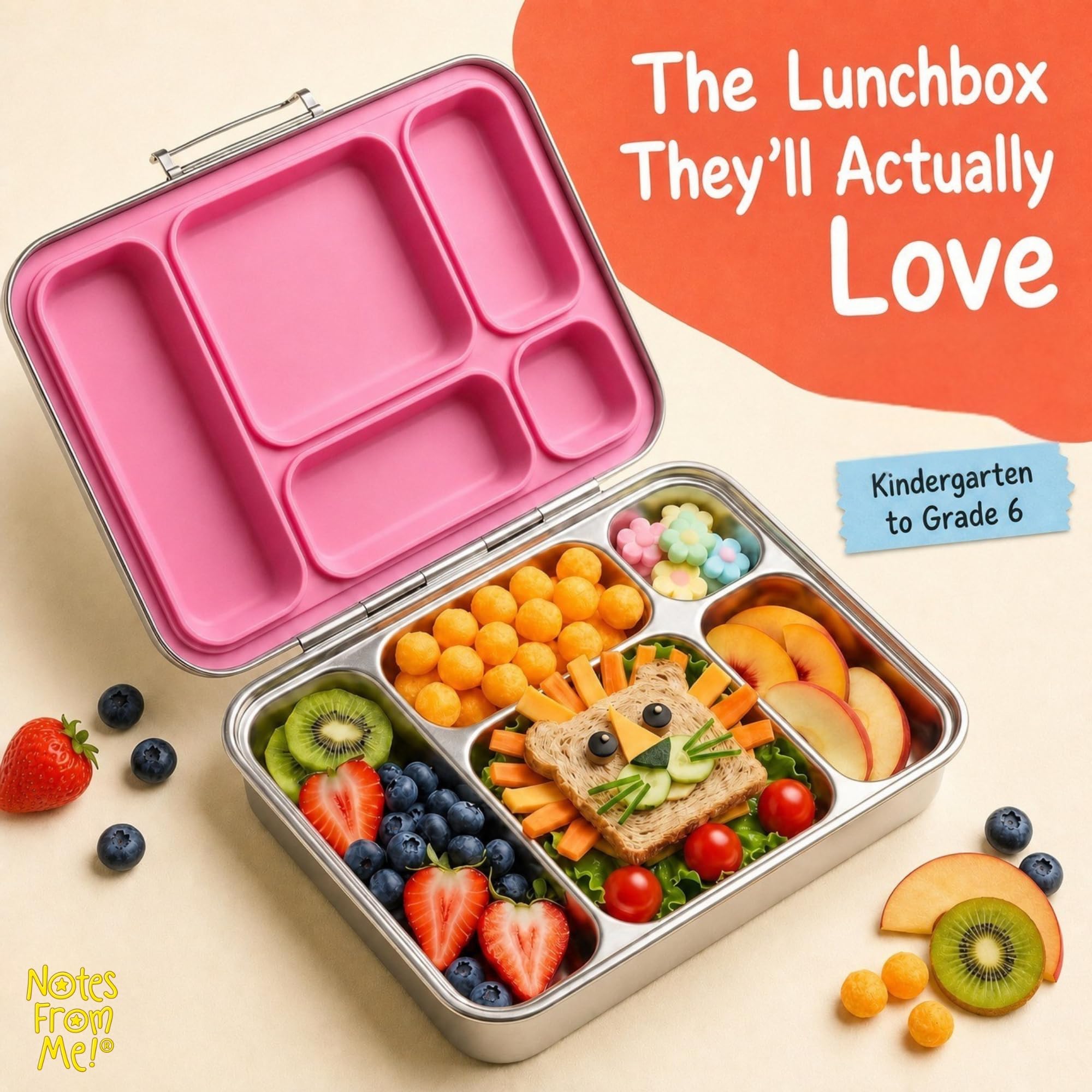 Notes From Me! packed with colorful healthy food showing balanced meals encourage eating benefit