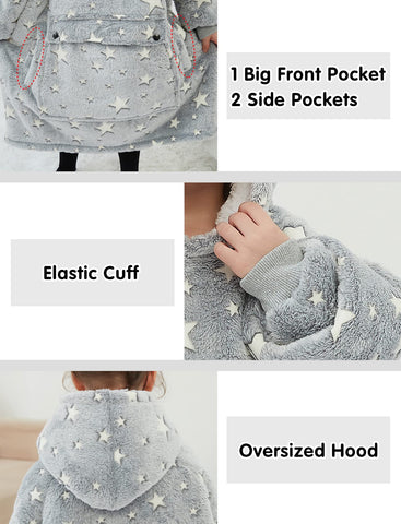NOUKOW side pocket view with child's hands inside for quick hand warming