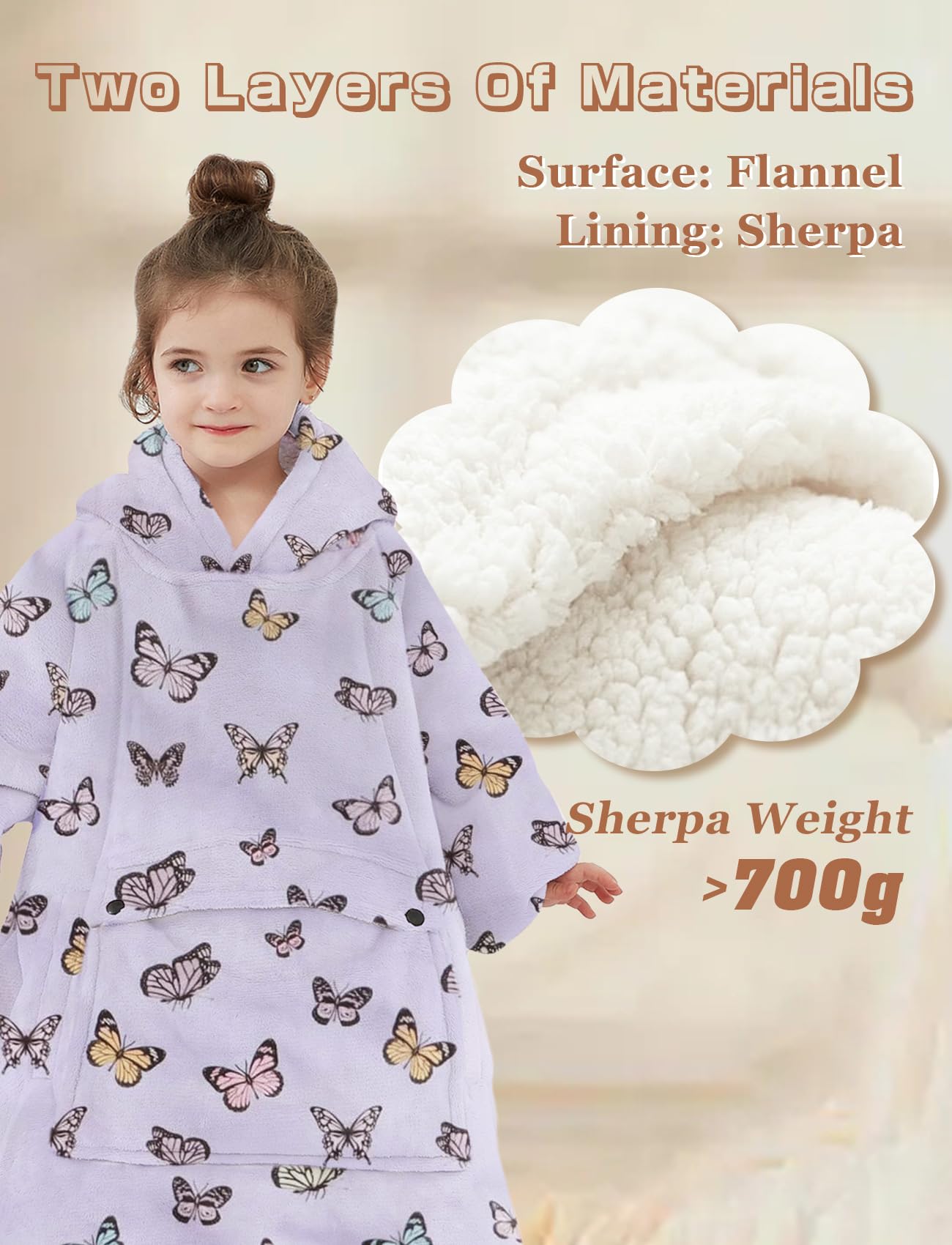 NOUKOW size comparison display for ages 2–6 showing roomy fit and growth-friendly benefit