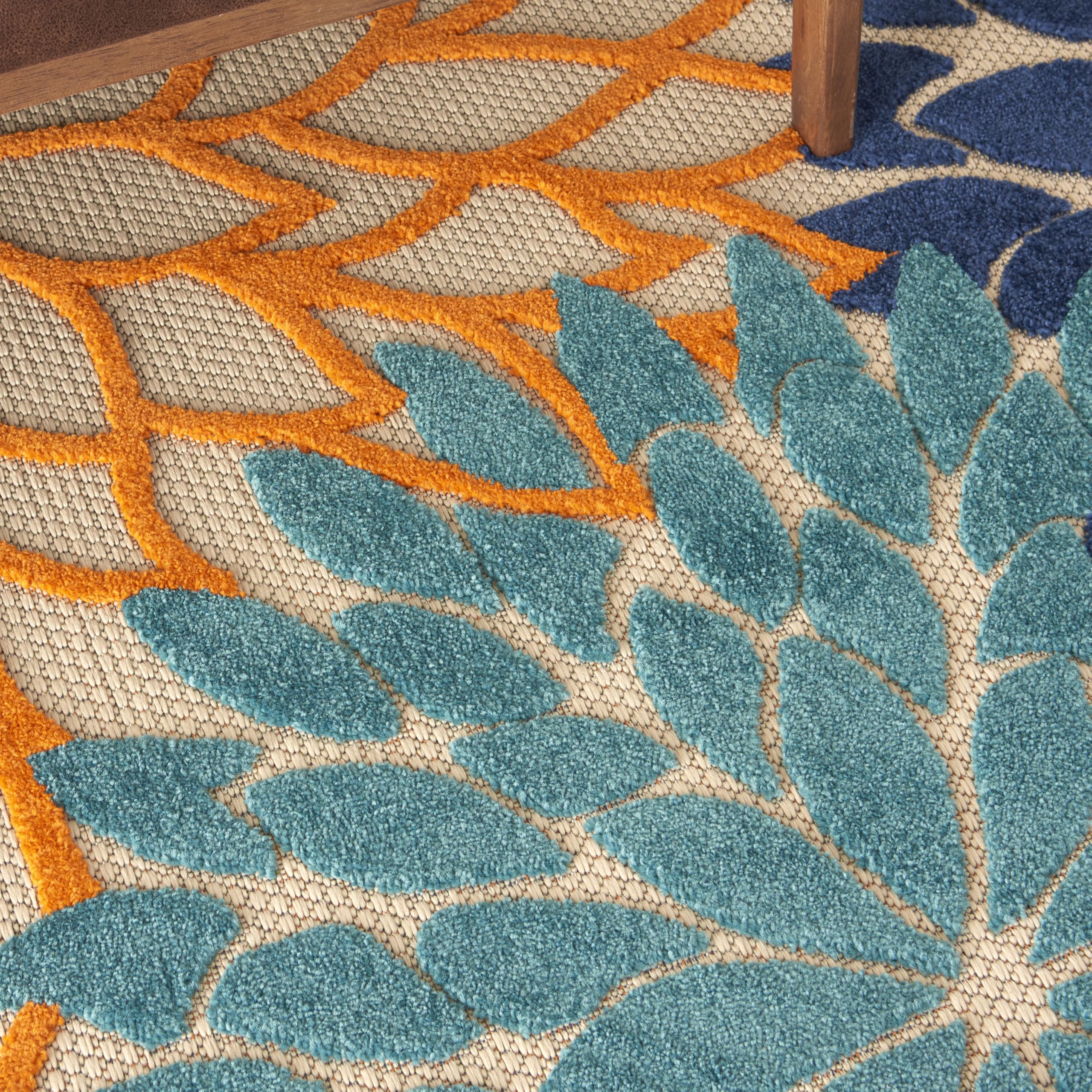Nourison rug underside label showing construction and care clarity