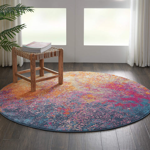 Nourison Passion front view showing vibrant multicolor floral focal point and visual impact