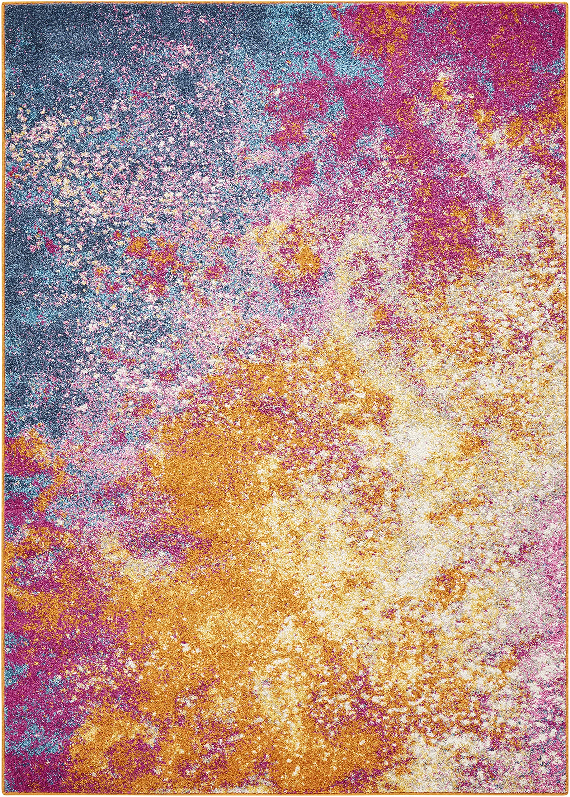 Nourison Passion Sunburst pattern detail highlights overdye color depth and design