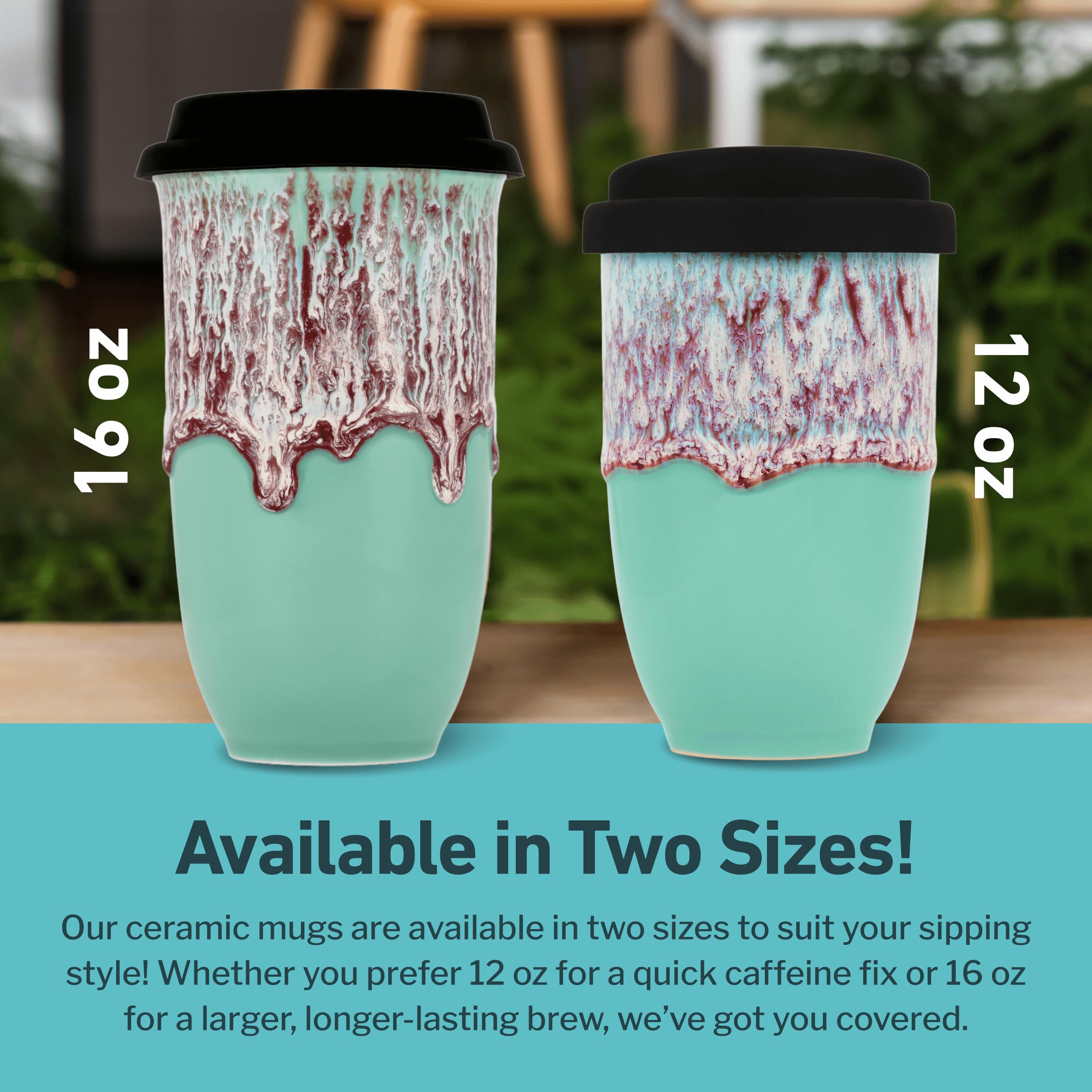 NOVA CERAMICS inside car cup holder demonstrating travel convenience
