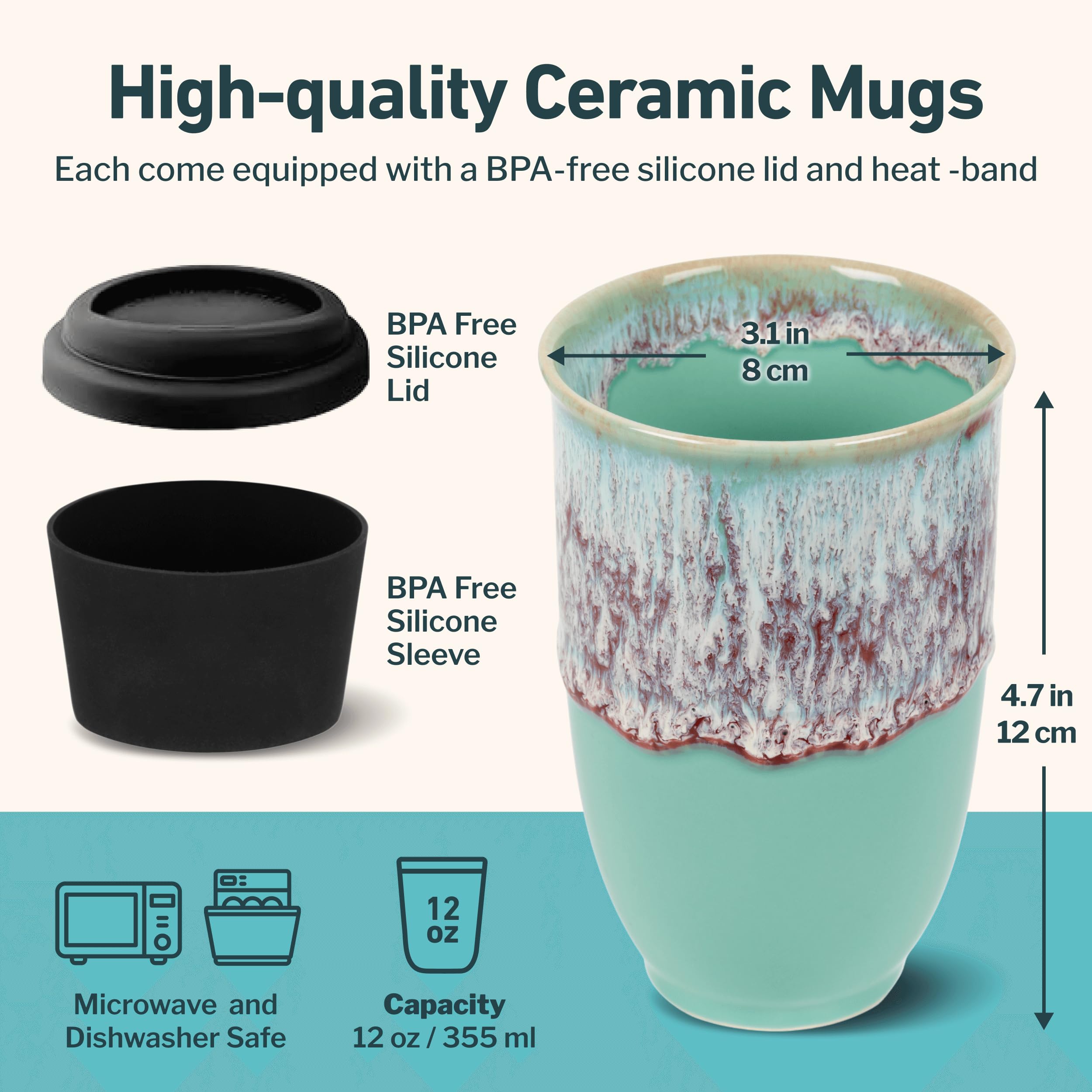 NOVA CERAMICS Nebula in car cup holder demonstrating secure fit and travel convenience