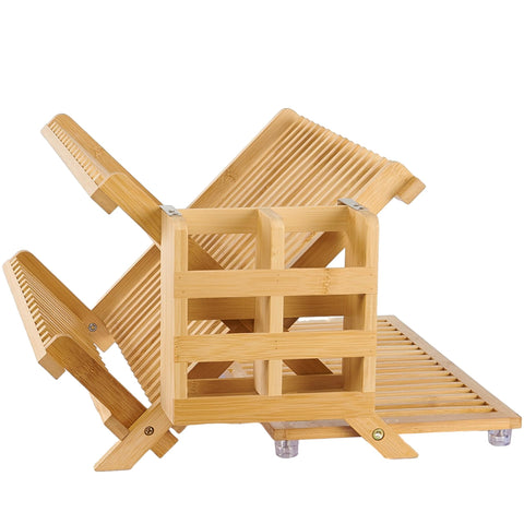 NOVAYEAH front view showing three-tier bamboo rack and organized drying