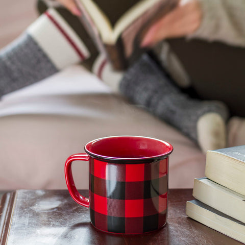 Now Designs mugs on a rustic table to show cozy styling and serving
