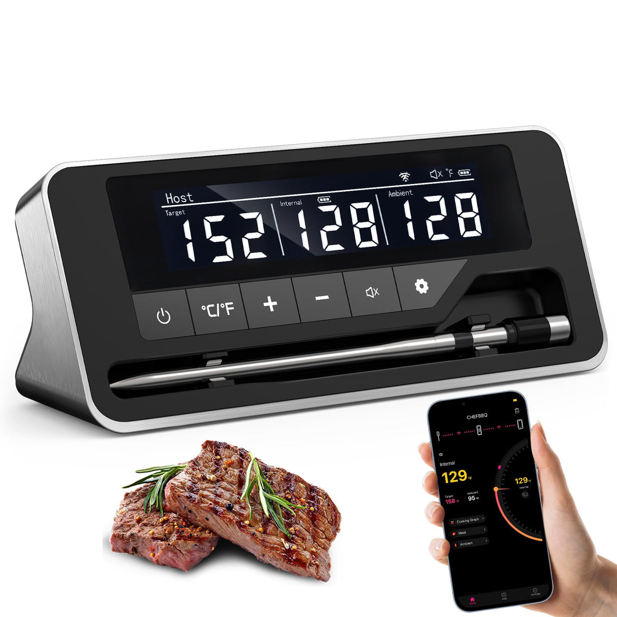NoWoW front display showing temperature and timer for quick status