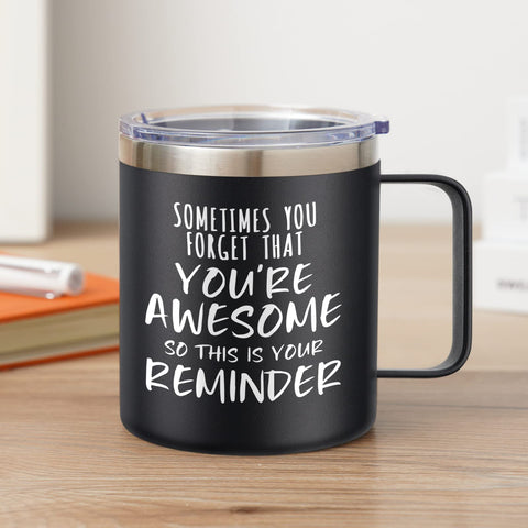 NOWWISH mug in car cupholder showing travel-friendly fit and stability