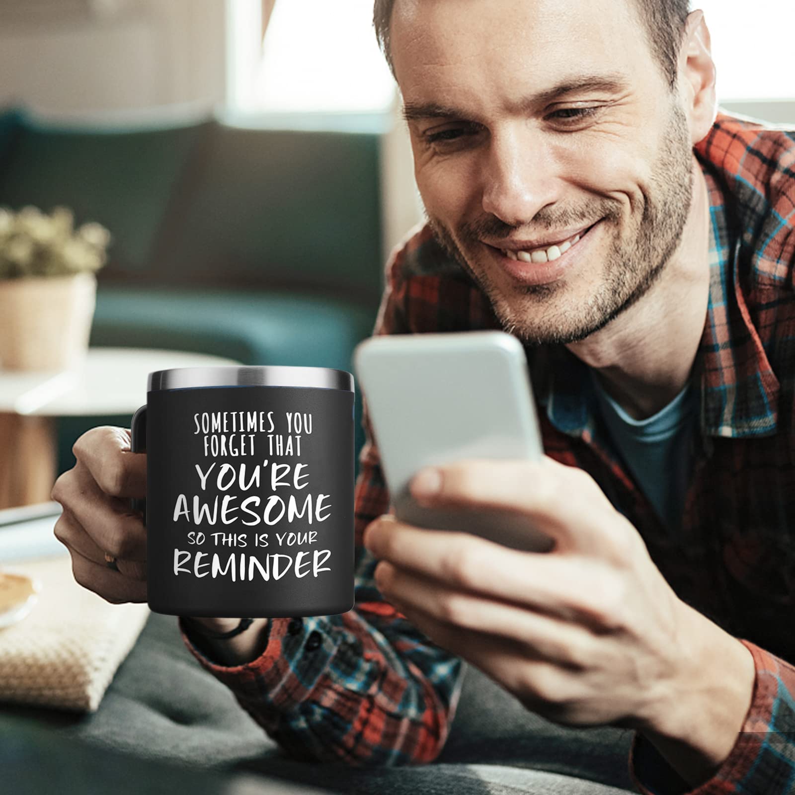 NOWWISH mug on picnic table showing lifestyle use and outdoor durability