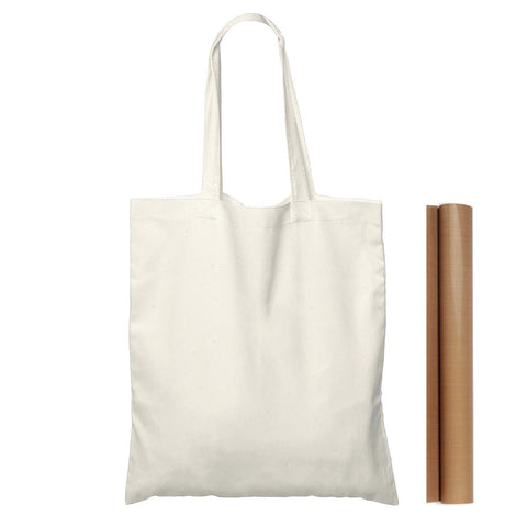 NPBAG front view natural cotton tote showcasing clean printable surface and versatility