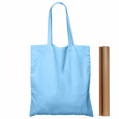 NPBAG baby blue front view showing 25-pack and clean printable surface for customization