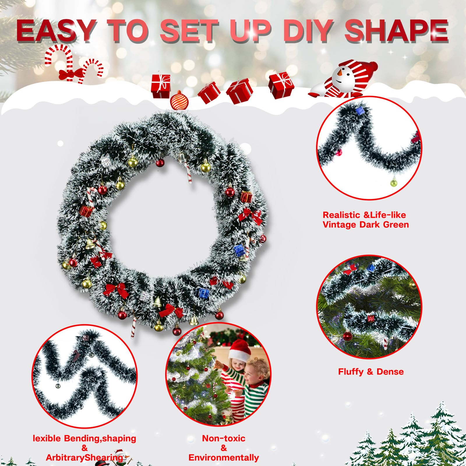 NQN garlands coiled in storage bin protecting tinsel and saving space