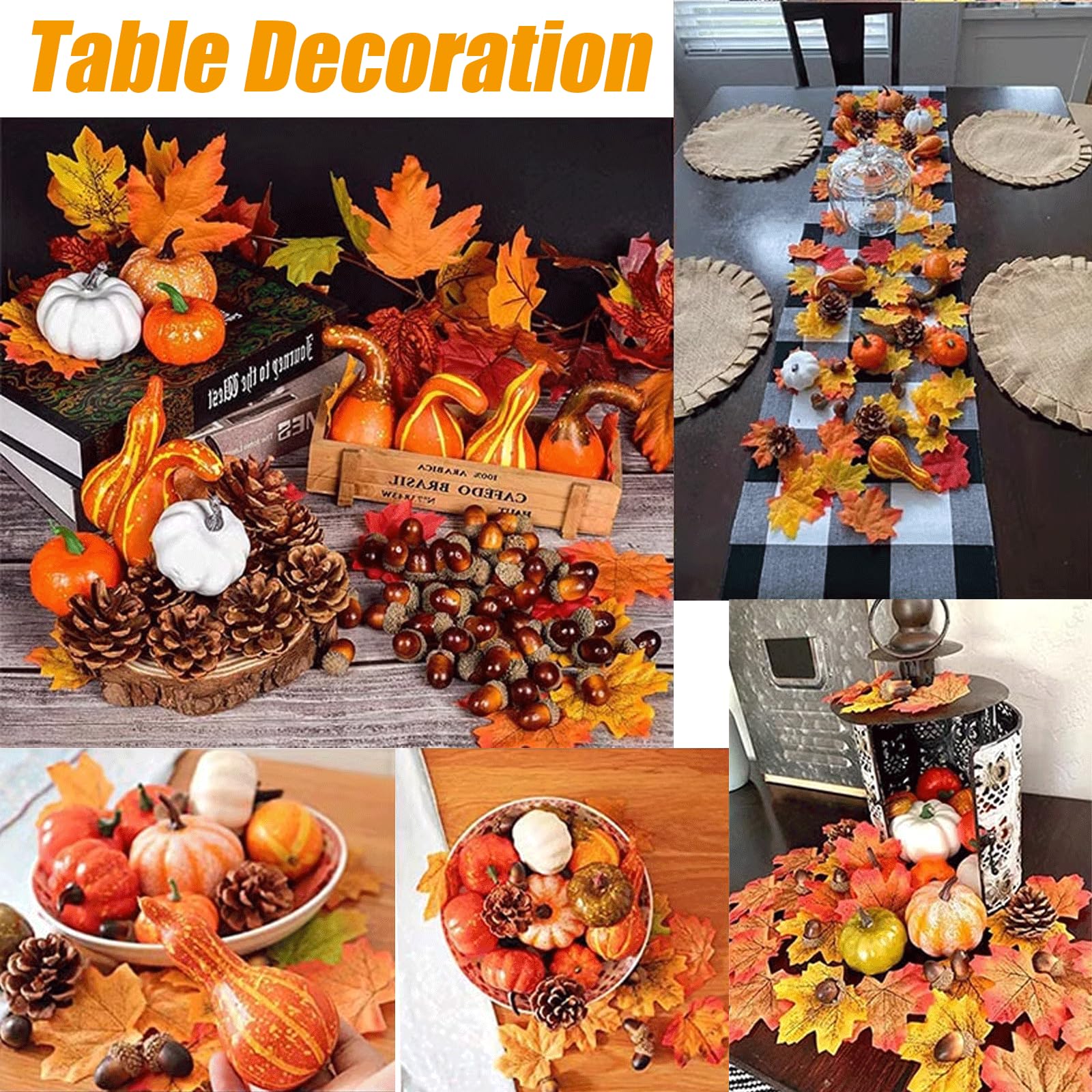 NQN table centerpiece with accents creating layered autumn centerpiece styling