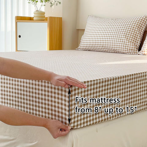 NSNLGSGC fitted sheet on mattress showing scale and deep pocket suitability benefit