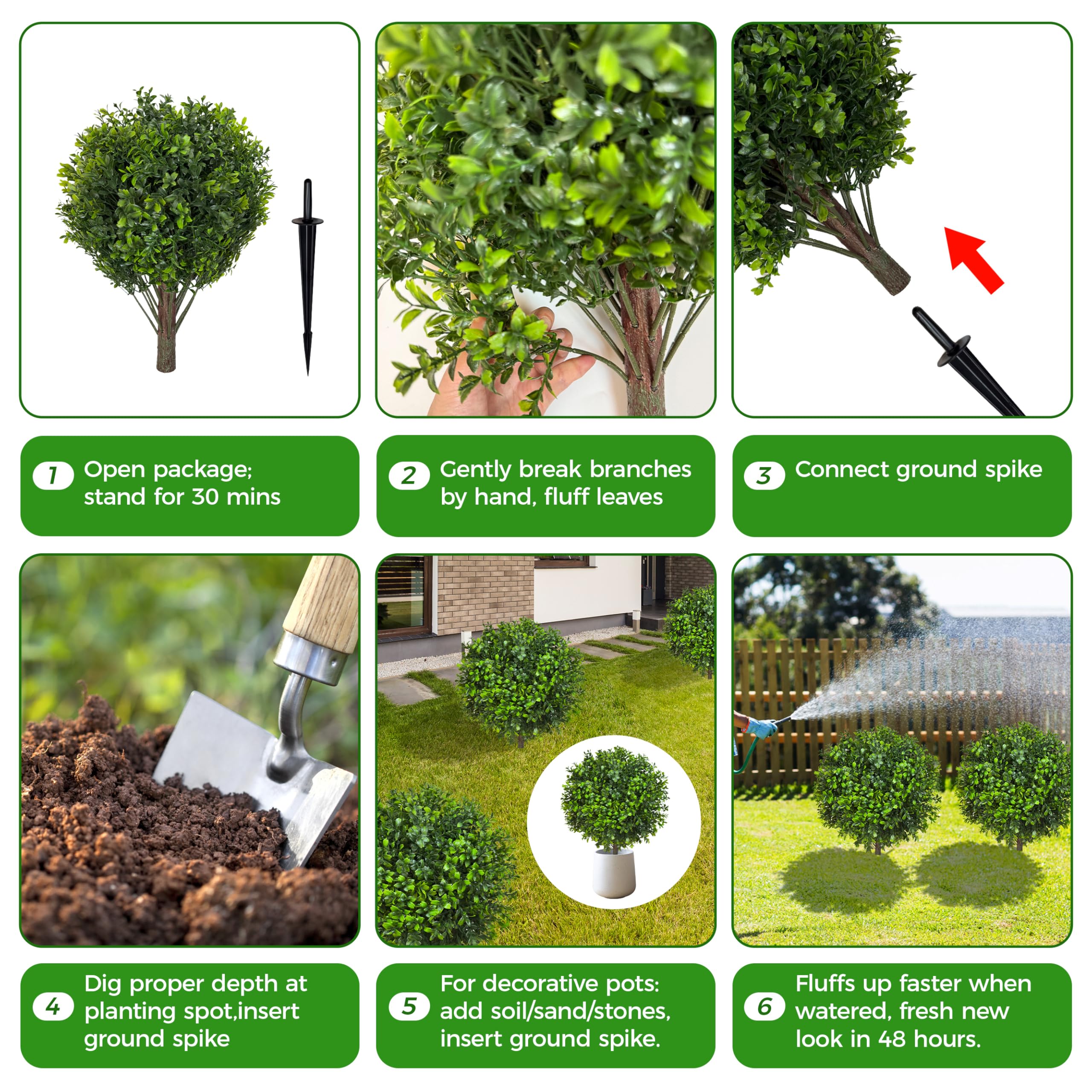 NSOPB single topiary ball placed in terracotta planter offering instant greenery