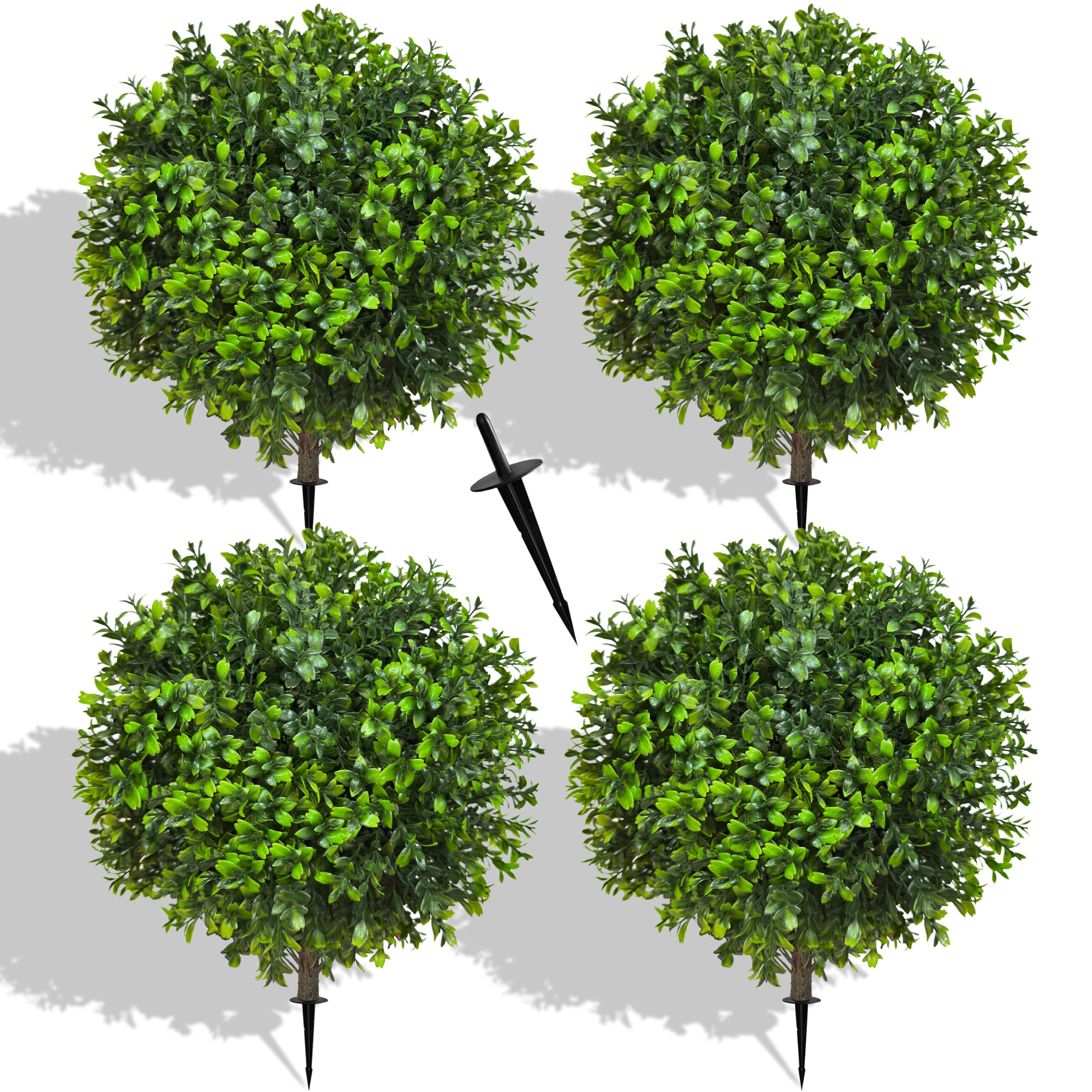 NSOPB front view of four 22-inch topiary balls showing lush foliage and tidy shape