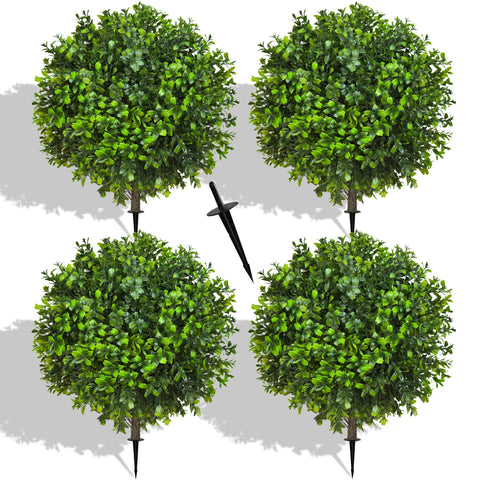 NSOPB front view of four 22-inch topiary balls showing lush foliage and tidy shape