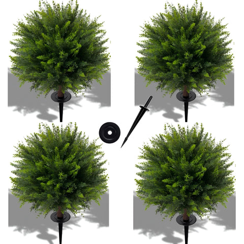 NSOPB front view of four topiary balls showing neat curb appeal