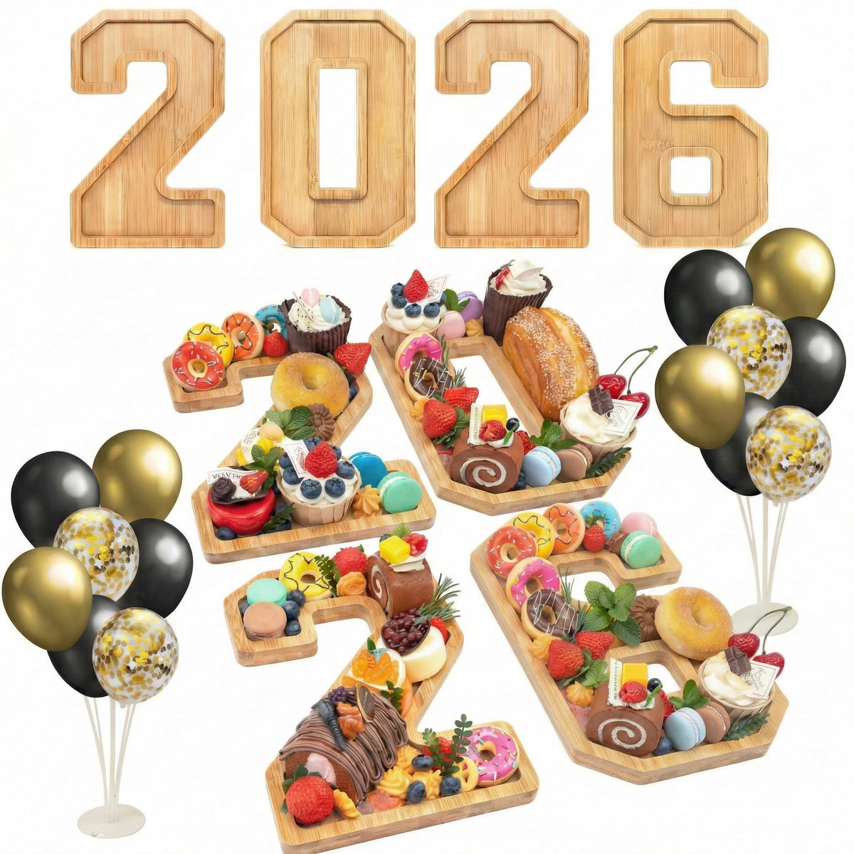 Nsoyos front view of 2026 number boards, creates a clear year-themed centerpiece