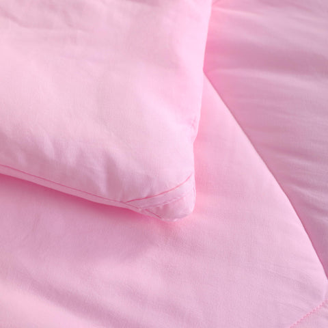 NTBAY bedroom styled with the pink set illustrating cozy room update