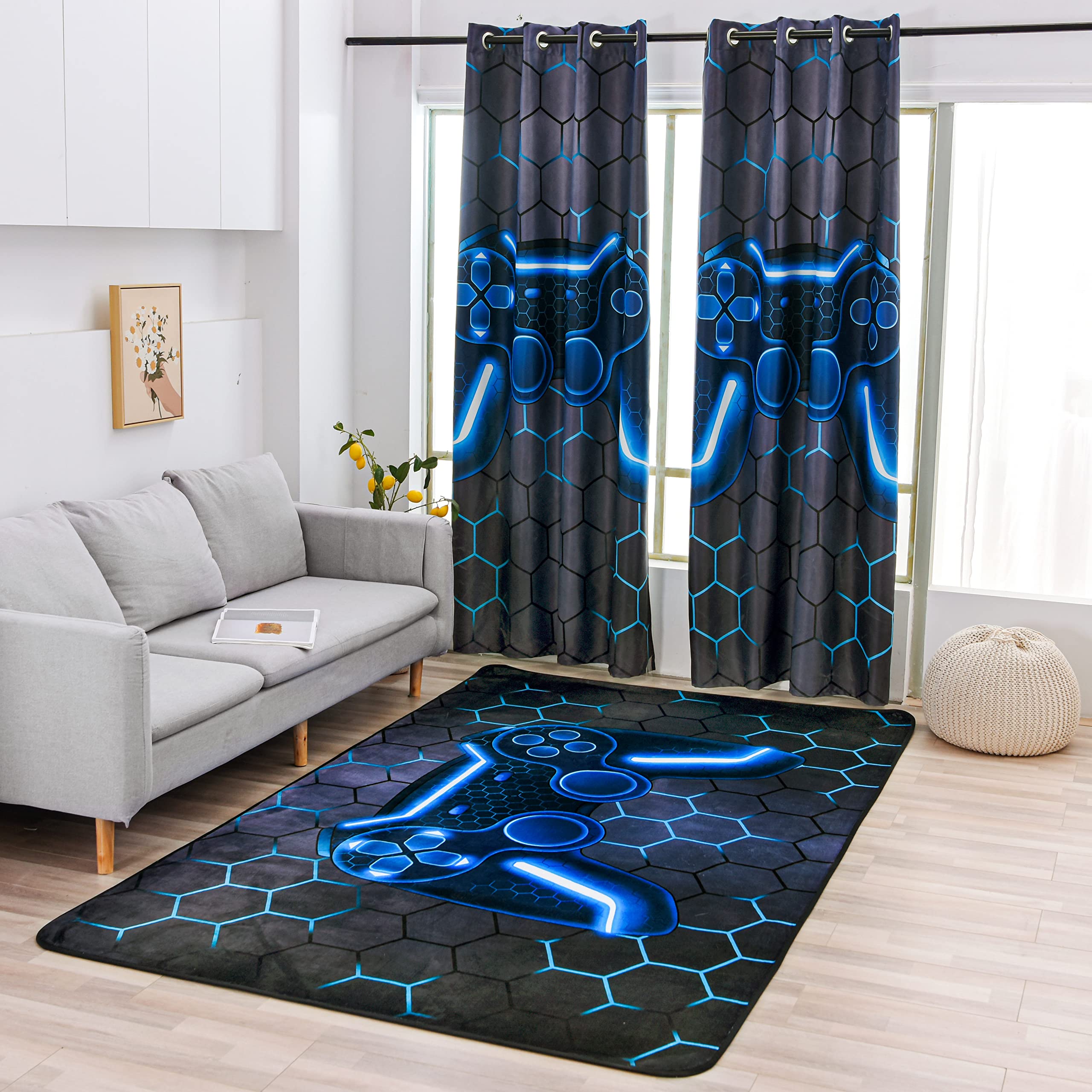 NTBED rug beside chair showing 3x5 feet size for space planning
