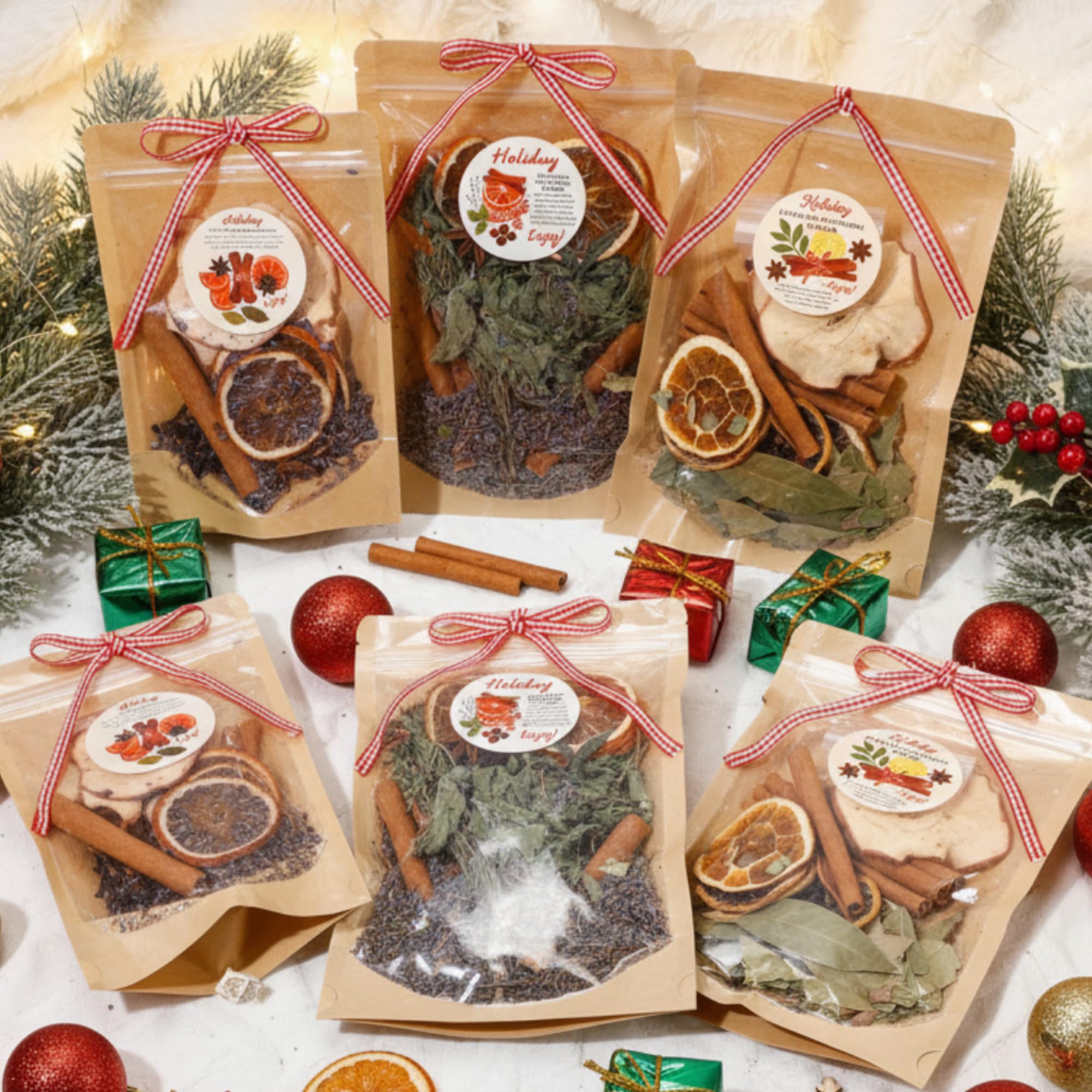 Nuanchu dried apple slices and cinnamon sticks detail for rich warm scent
