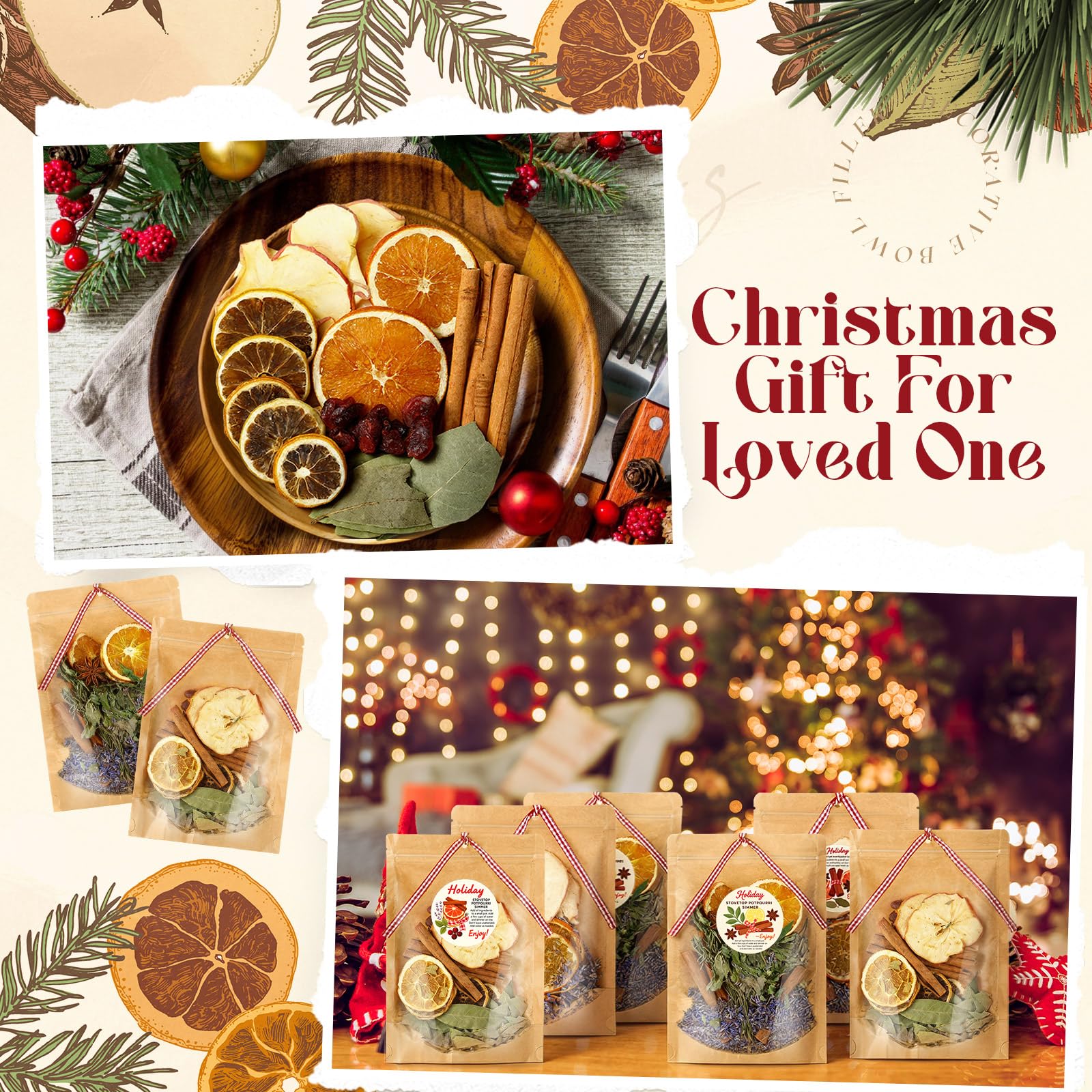 Nuanchu sachet tied with plaid ribbon ready as a festive gift accent