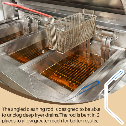 Nuenen kit in use cleaning fryer basket demonstrating faster cleanup