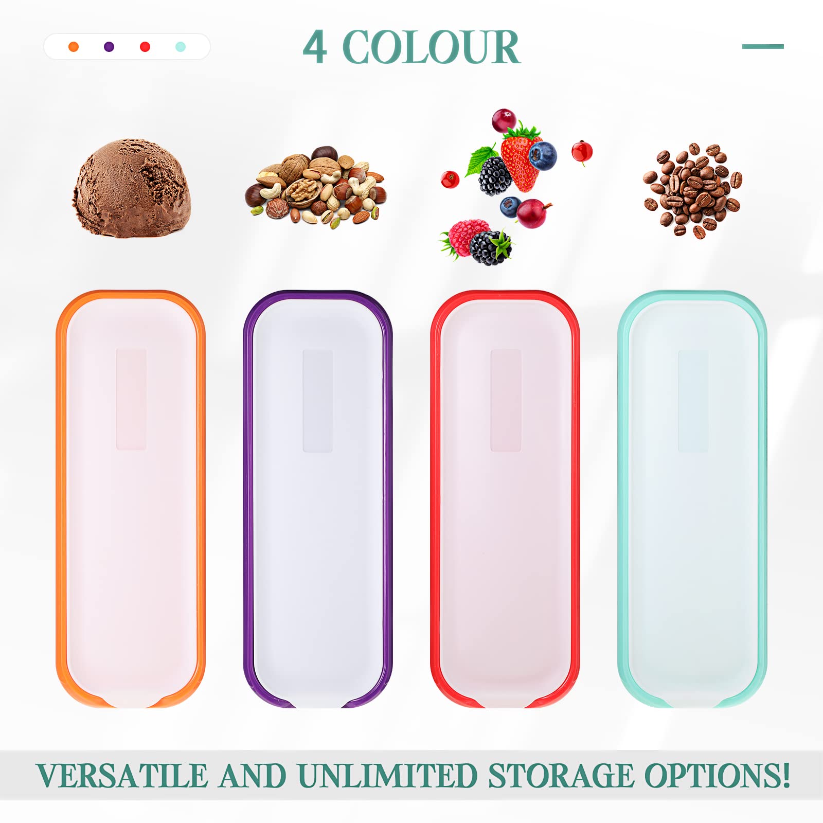 Nuenen stacked containers in freezer saving space and protecting flavors