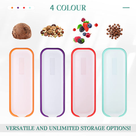 Nuenen stacked containers in freezer saving space and protecting flavors