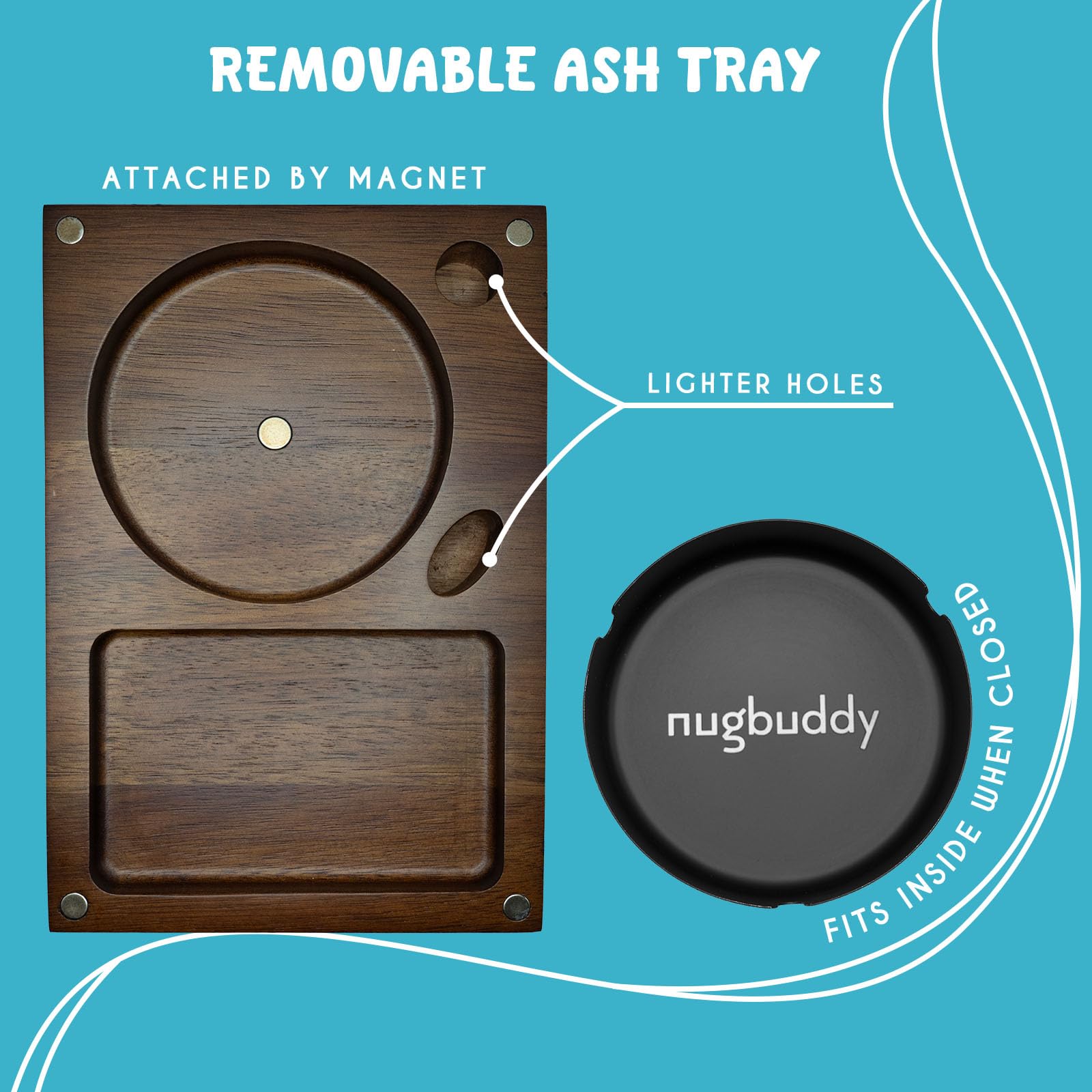 nugbuddy removable metal insert displayed for easy cleaning and surface protection