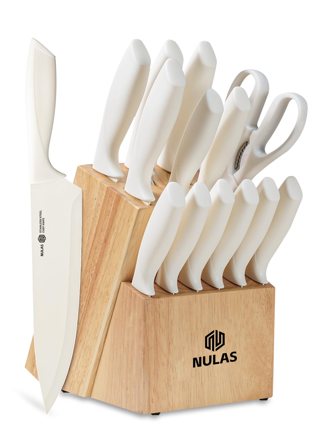 NULAS front block display in cream showing complete set and quick access