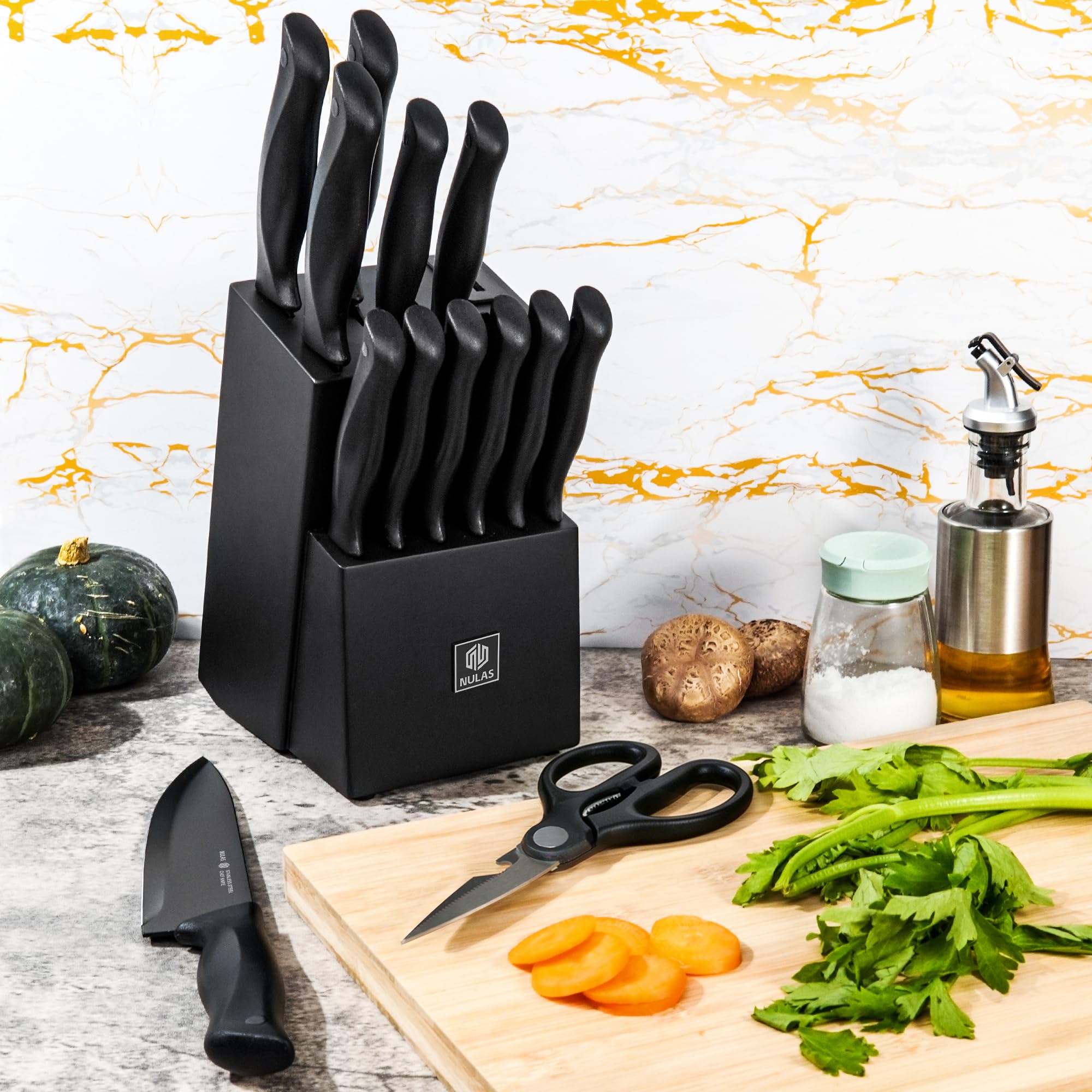 NULAS ergonomic polymer handle close-up offering secure grip for comfortable control