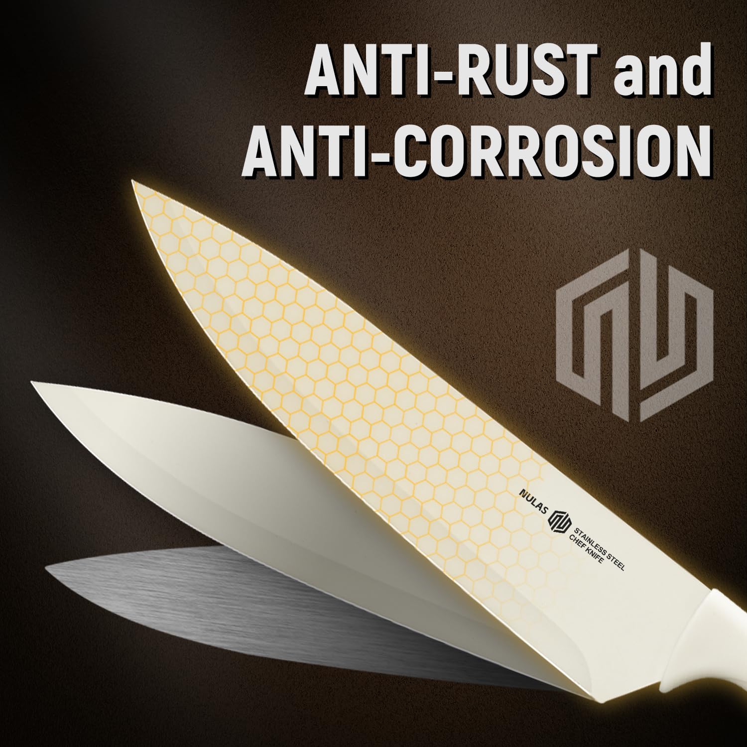 NULAS handle texture detail showing ergonomic grip for safer cutting